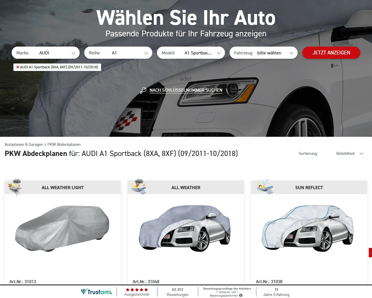 Screenshot of the WALSER online store.